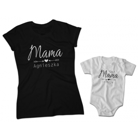 Zestaw Koszulek Rodzinnych Dla Mamy i Córki Cała mama + imię